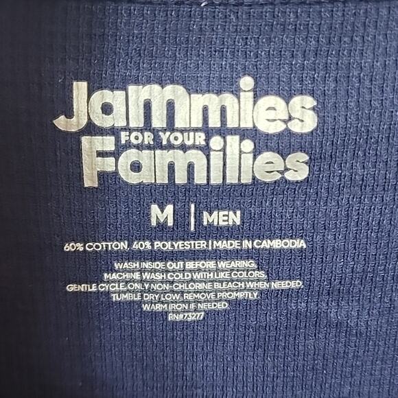 Jammies for Families Navy Blue Waffle Knit Pajama Lounge Top, NWT, Medium - Picture 4 of 5